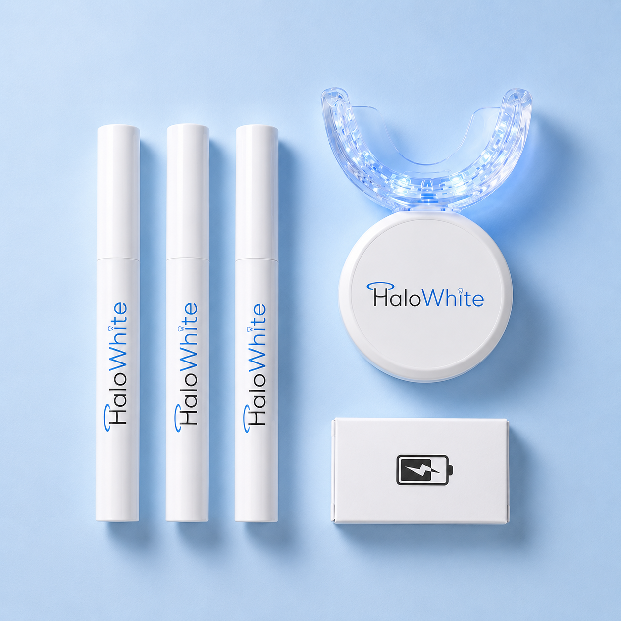 HaloWhite™ LED Комплект за Избелване на Зъби