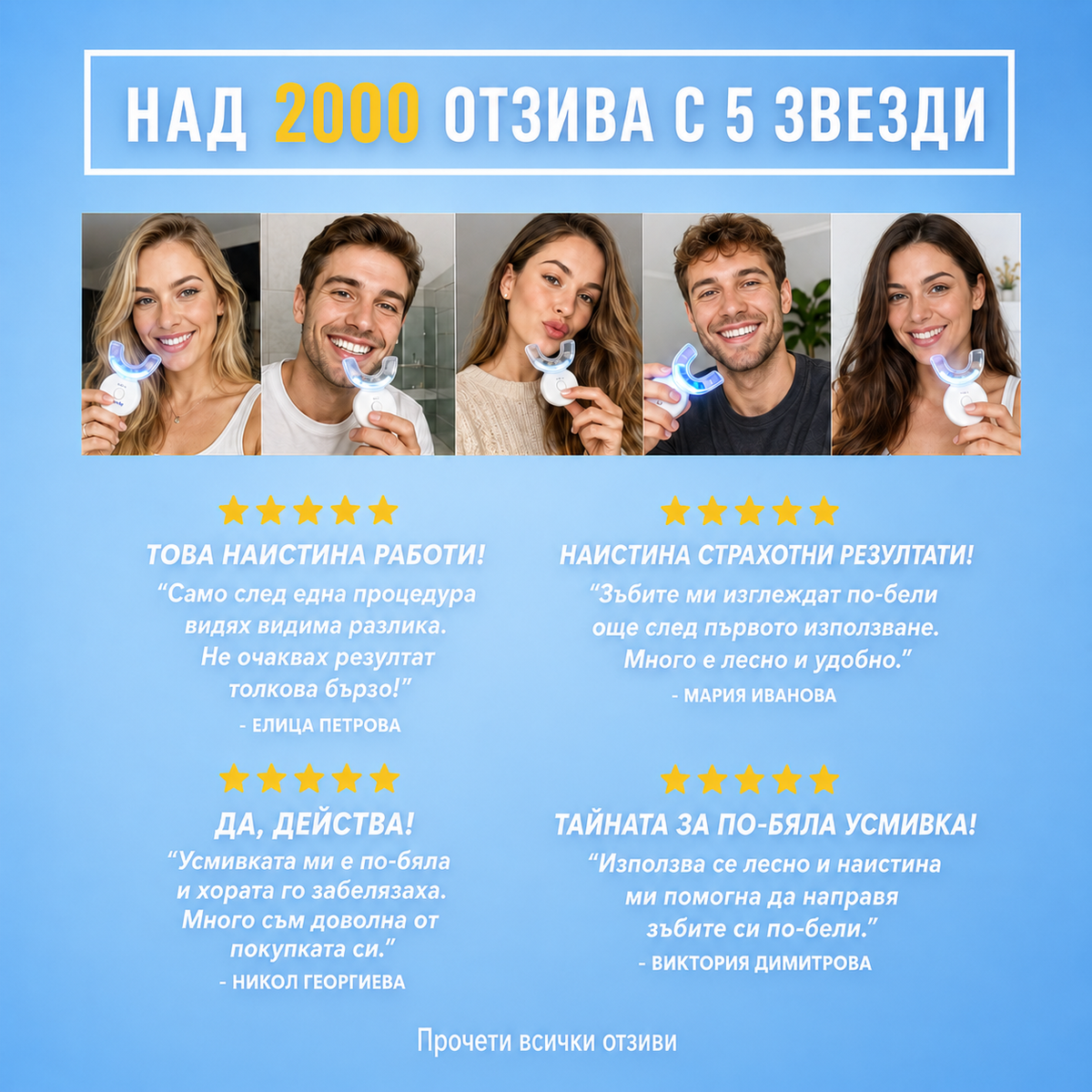 HaloWhite™ LED Комплект за Избелване на Зъби